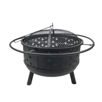 Poêle de jardin ronde pliable, barbecue portable, foyer de camping, brasero à bois, foyer de camping en plein air avec grill barbecue