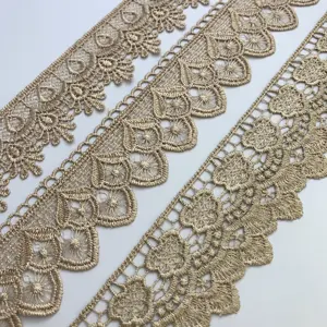 Factory Supply India Luxus Guipure Spitzens toff Retro Lace Ribbon Roll Renda Stickerei Spitzen besatz für Damen bekleidung