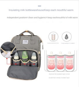 Sac à langer pliable, sac à dos pour maman, grande capacité, sac de voyage multifonctionnel avec port de charge USB - Product Image 4