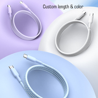 Cable USB-C a Tipo-C de Carga Rápida de 1M 60W 3A con Trenzado de Nailon y Conector en Ángulo Recto para Computadora y Cámara, Venta al Por Mayor de Fábrica China