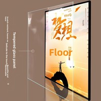 Boîte à lumière LED rectangulaire ultra-mince murale, verre trempé, cadre en alliage d'aluminium, luminosité de 10000 lumens, contrôle de la luminosité