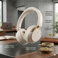 Casque sans fil Bluetooth 5.4 S5 ANC avec logo personnalisé OEM, suppression active du bruit à double alimentation, casque supra-auriculaire, fabrication en usine