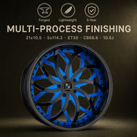 Jantes forgées 3 pièces à découpe en V bleu-noir, 21 et 22 pouces, 5x114.3, en alliage 6061-T6, pour Mercedes, jantes personnalisées, directement de l'usine