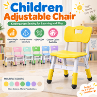 Chaise portable réglable en hauteur pour enfants, idéale pour la maternelle, la garderie, 3 positions de hauteur, dossier ergonomique, pieds antidérapants
