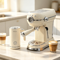 Mousseur à lait électrique 4-en-1 détachable avec commande à un bouton pour café, chocolat chaud, mousseur portable