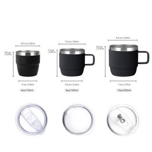 Mini-gobelet isotherme sous vide en acier inoxydable 4oz 6oz 8oz, verre à shot, tasse à café expresso, petite tasse à café avec couvercles Magslider - Product Image 3