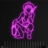 En gros, enseigne néon LED personnalisée avec logo 'Cowgirls' et 'Joyeux Anniversaire' pour Bar, Fête, Mariage, Décoration Intérieure, Dropshipping