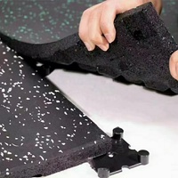 Rouleaux de revêtement de sol EPDM pour salle de sport, zone de musculation, dalles de caoutchouc composite noir, tapis de caoutchouc, emboîtables