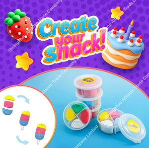 Jouet anti-stress à étirer en argile à séchage à l'air souple, modèle gâteau, burger, crème glacée, sucette, pour jeu d'imitation de cuisine - Product Image 4