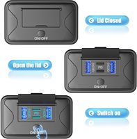 Prise murale USB 78W 4 ports 12V, double PD 36W et double QC3.0 18W, chargeur léger à montage en surface