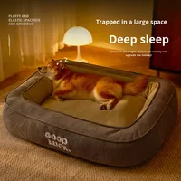Nouvelle Niche Épaissie et Surélevée pour Grands Chiens et Chats, Tissu Gaufré, Chaude Quatre Saisons, Sans Assemblage, Transfrontalier