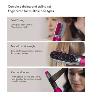 Professional 1000W Pink Salon Tools 5-in-1 Multi Styler Hot Air <strong>Hair</strong> Dryer Wrap Brush Curler <strong>Straightener</strong> <strong>for</strong> All <strong>Hair</strong> Types - Product Image 5
