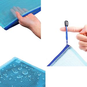Custom Zipper PVC Mesh File <b>Folder</b> A5 PVC Transparent Grid File Organizer Bag <b>A4</b> Clear Plastic Document Bags for School Business - Product Image 2