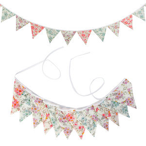 12 guirlandes triangulaires en tissu de coton pour jardin, drapeaux de décoration pour anniversaire, mariage, extérieur et maison - Product Image 2