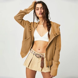 Sweat-shirt à capuche tendance pour femmes, manches longues, fermeture éclair décontractée, style yoga, automne et hiver - Product Image 3