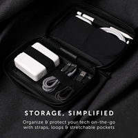 Sac de rangement de voyage pour organisateur d'usine avec rangement flexible et poche à accès rapide pour câbles, chargeurs, cartes SIM et plus encore