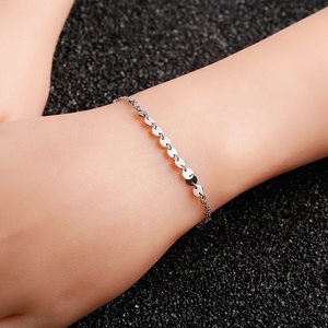 Elegante de moda de las <span class=keywords><strong>mujeres</strong></span> pulsera de la joyería de cadena de arenado disco encantos pulsera - Product Image 5