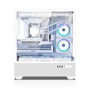 Venta al por mayor de fábrica Atx <span class=keywords><strong>Gaming</strong></span> <span class=keywords><strong>PC</strong></span> Case White Mid Tower Gamer Case MATX Micro Desk Gabinete de computadora de vidrio templado para escritorio - Product Image 5