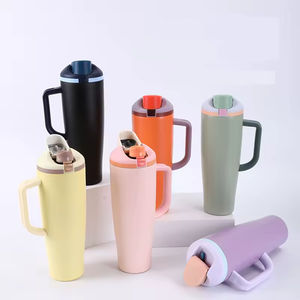 Gobelet de voiture grande capacité avec poignée, en acier inoxydable 304, double paroi isolée sous vide, affichage de la température, écologique - Product Image 5