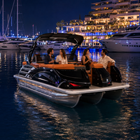 Bateau ponton en aluminium de 22 pieds - Tri-Toon 12 places avec auvent Bimini, moteur hors-bord, certifié CE, remorque en option, pour croisière de loisirs