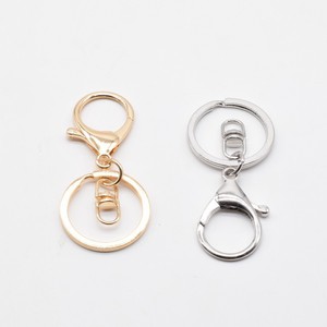 Ensemble de porte-clés à fermoir mousqueton en métal, alliage de zinc, plaqué rond, accessoires de bijoux DIY pour poupées et jouets - Product Image 4