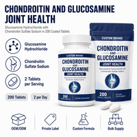 Comprimés de chondroïtine sulfate de sodium pour la santé des articulations avec chlorhydrate de glucosamine, ingrédients naturels, OEM ODM, approvisionnement en vrac