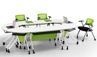 Bureau Pliant Portable à Roulettes, Idéal pour Bureau, Salle de Réunion ou de Formation