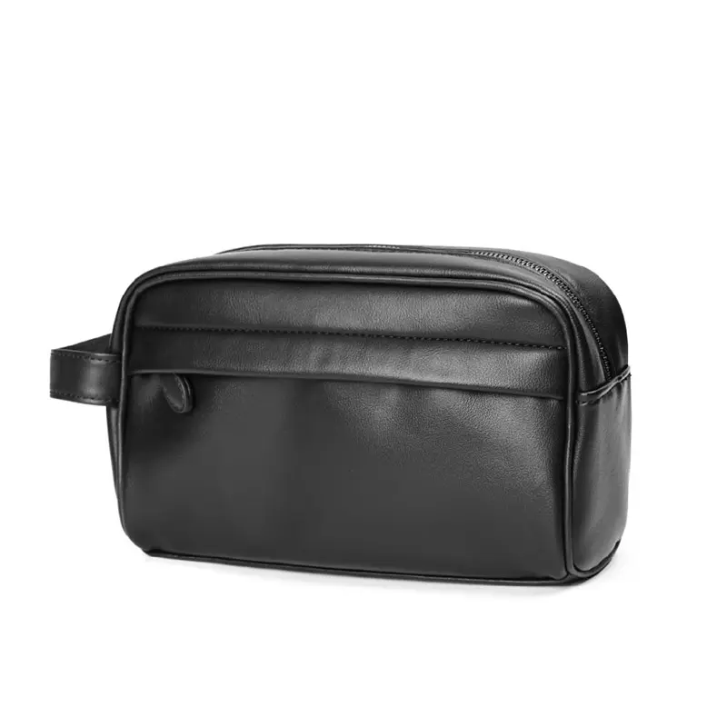 Trousse de toilette de voyage portable et étanche pour hommes et sac à main cosmétique en PU souple