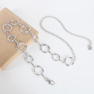 Aksesori Sabuk Dekoratif Wanita Mewah Vintage Berbentuk Lingkaran dari Logam Perak yang Diperpanjang Terbuat dari Paduan. - Product Image 5