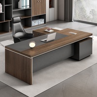 Table de bureau de direction de bureau de patron en forme de L de luxe avec Table d'appoint pour PDG Mobilier de bureau élégant pour l'utilisation du bâtiment