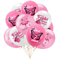 12 pouces rose sensibilisation au cancer du sein imprimé ballons Photo boîte stand thème ballon fête jardin anniversaire décoration Globos