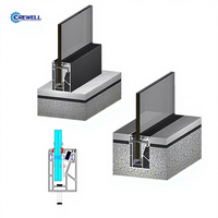 Profilé de rail en aluminium moderne à base en U pour garde-corps en verre sans cadre, à performance stable, pour balcon et balustrade d'escalier