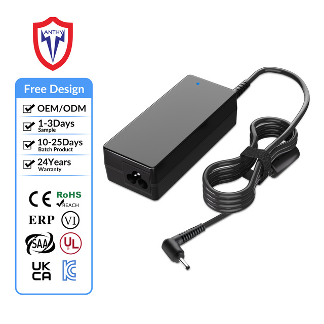 ANTHY Hot Sales 65W 19V 3.42A 3.0*1.1mm AC Adapter Laptop Charger Compatible Aspire 5 Series A514-54 A515 Black 24-Month