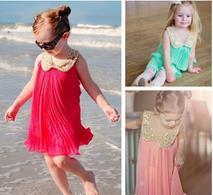 Wholesale Children Sleeveless Colorful Beach Wedding Flower Girl Dress - Product Image 3