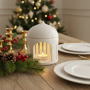 Porte-<span class=keywords><strong>bougie</strong></span> décoratif de Noël en céramique de style nordique créatif avec lampe d'aromathérapie - Product Image 1