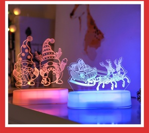 Lampu Malam <span class=keywords><strong>LED</strong></span> GL-S02 Tahan Air Hiasan Huruf 3D Bertenaga Baterai Alas Akrilik Putih Hangat IP44 1.5m Pohon Natal - Product Image 6