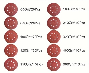 Miễn Phí Mẫu 5 Inch 8-Hole Red Oxit Nhôm <span class=keywords><strong>Hook</strong></span> Vòng Tùy Chỉnh Grit Sanding Đĩa Cho Đánh Bóng Kim Loại Gỗ Ô Tô <span class=keywords><strong>3</strong></span>-Năm - Product Image 3
