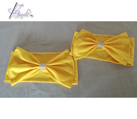 Ceinture en spandex pour housse de chaise, accessoire rose avec des nœuds en poly, décoration pour la mariée