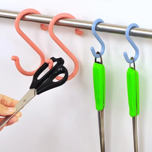 Multifunctional Plastic S-shaped Door <b>Kitchen</b> <b>Hook</b> Creative Bathroom Nail-free Wardrobe Clothes S <b>Hook</b> Home Small Tools - Product Image 5