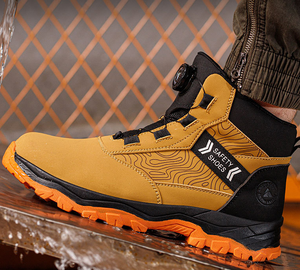 أحذية أمان مقاومة للانزلاق للخريف ، أحذية أمان مقاومة للماء من جلد البقر ، مصنوعة من الفولاذ المقاوم للصدأ ، نعل مطاطي من EVA - Product Image 6