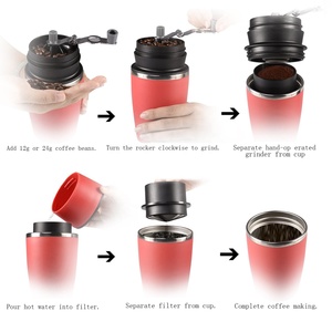 Barista Maker Outils Camping En Plein Air Portable Moulin À Main Tout-En-Un Bouteille Café Théière Moulin À Café <span class=keywords><strong>Avec</strong></span> <span class=keywords><strong>Filtre</strong></span> À Café Tasse - Product Image 3