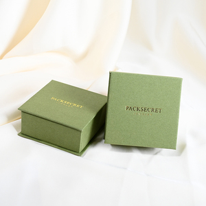 PackSecret Manufacturers Luxury Matte Green Rigid Paper Cardboard Custom Printed Jewelry Magnetic Closure Gift <b>Black</b> Magnet <b>Box</b> - Product Image 2