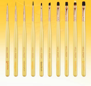 Ensemble de pinceaux à ongles avec manche en bois jaune, pointes en nylon de formes multiples pour manucure en Gel UV, 1/10 pièces - Product Image 6