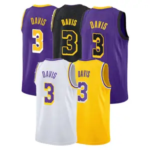 #3 Anthony Davis erkekler Laker gömlek soğutma basketbol forması üniforma geri dönüşümlü yelek kolej giyim özel Logo