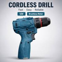Perceuse à percussion sans fil 12V sans balais, rechargeable, lithium-ion, multifonctionnelle, mini-visseuse électrique à poignée pistolet OEM 30