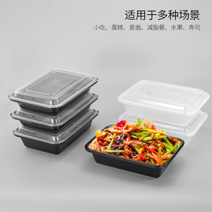 Transparent Disposable Lunch Box Food Grade Plastic <b>Takeaway</b> <b>Container</b> With Lid Microwave Safe Bowl Set - Product Image 5