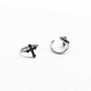 Cross <b>Cuff</b> <b>Earrings</b> Stainless Steel Geometric Design For Men And Women Retro Style Fashion Jewelry Non-Pierced Ear Clips - Product Image 2