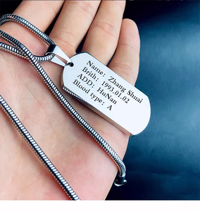 Collier personnalisé en métal pour chien, avec logo gravé, étiquette d'identification électroplaquée pour animaux de compagnie, en acier inoxydable, élégant, avec <span class=keywords><strong>chaîne</strong></span> - Product Image 4