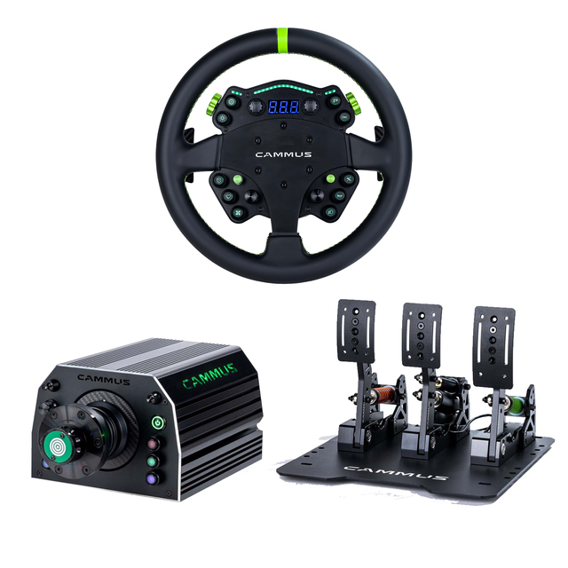 CAMMUS 15Nm Direct Drive DDWB Sim Simulator GT1 Steering Wheel with LC100 Pedal Racing Set for PC Game