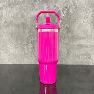 Glossy <b>Macaron</b> Colored Blank Sublimation School Student Flip Straw Leak Proof Tumblers 30oz Sports Water Bottle - Product Image 3